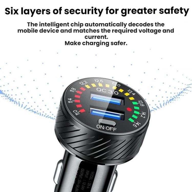 Car Cigarette Lighter LED Indicator USB Charger With Switch
