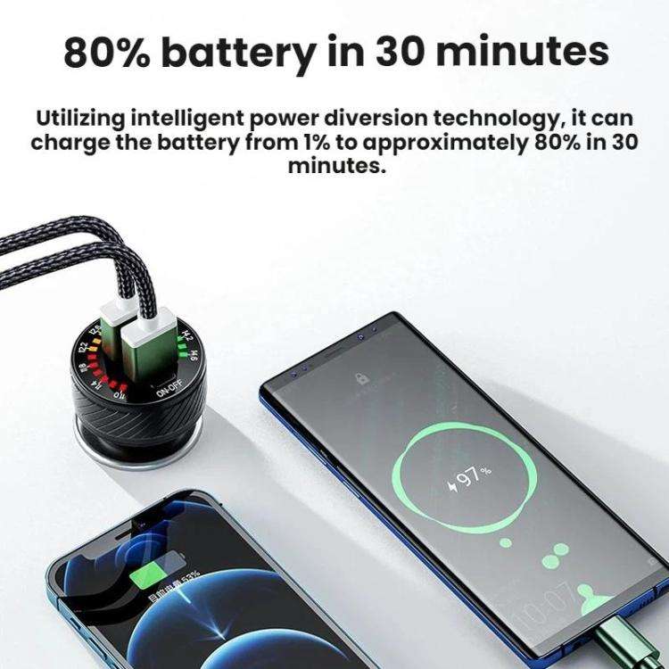 Car Cigarette Lighter LED Indicator USB Charger With Switch