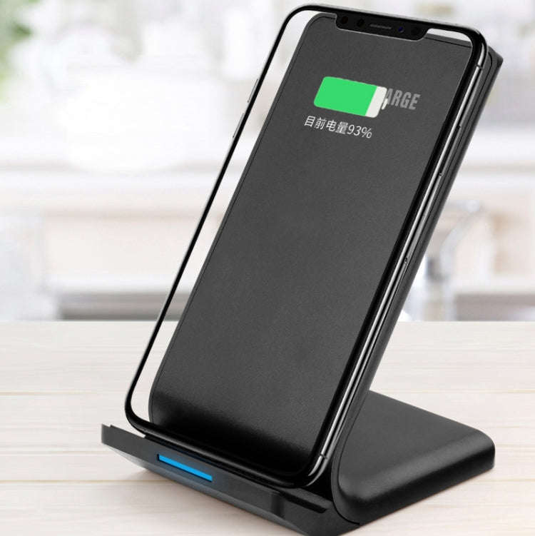 R2 10W Vertical Mobile Phone Wireless Charger Smart Fast Charge Charging Stand Desktop Stand, R2 ...