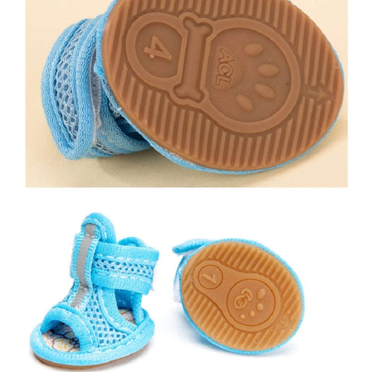 Tendon Bottom Mesh Pet Anti-skid Sandals, Tendon Bottom 5: 5.5x6.5cm