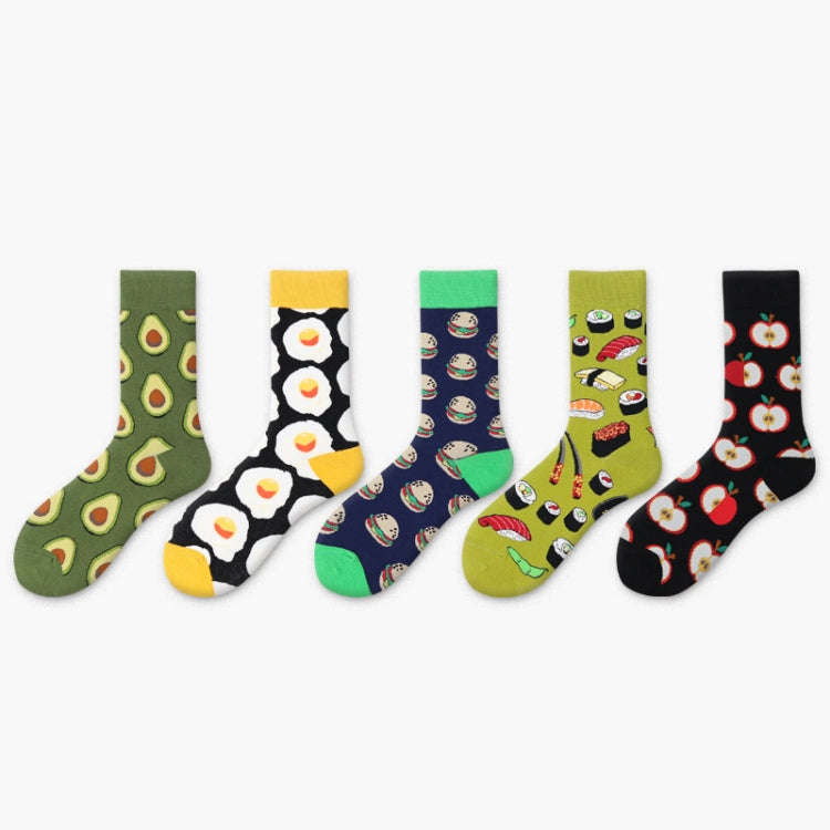 5 Pairs Fruit Food Socks Short  Funny Cotton Socks