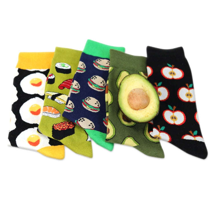 5 Pairs Fruit Food Socks Short  Funny Cotton Socks
