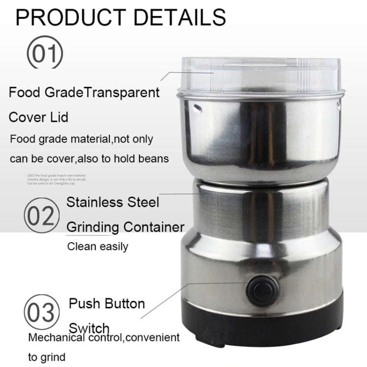 Multi-functional EU Plug Coffee Grinder Stainless Electric Herbs/Spices/Nuts/Grains/Coffee Bean G...