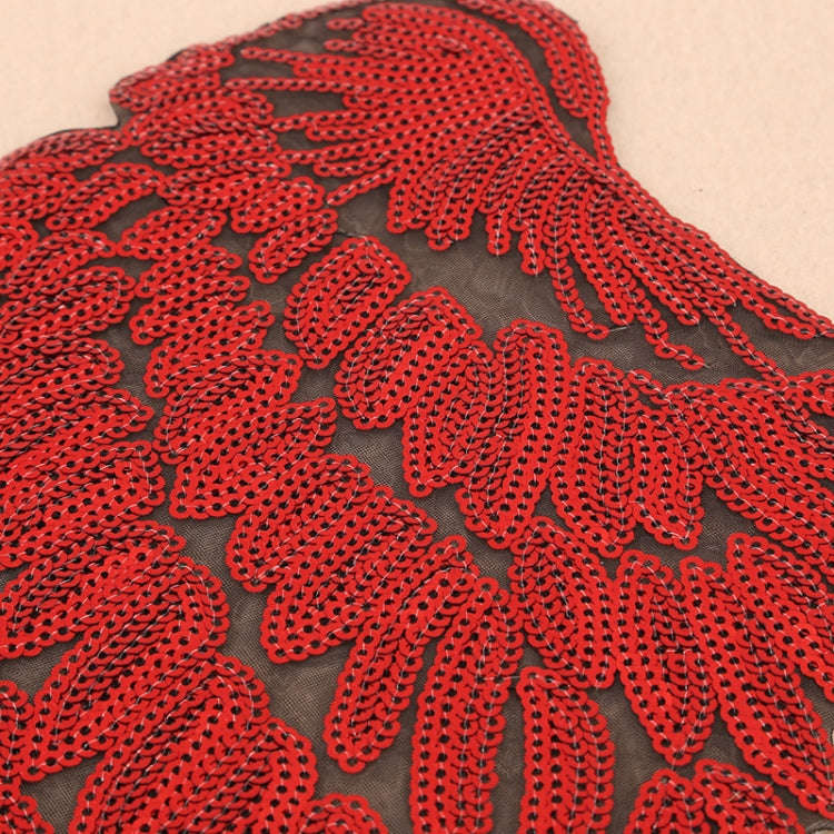 A Pair Sequin Feather Wing Shape Clothing Patch Sticker DIY Clothing Accessories, Small 20.5 x 10...