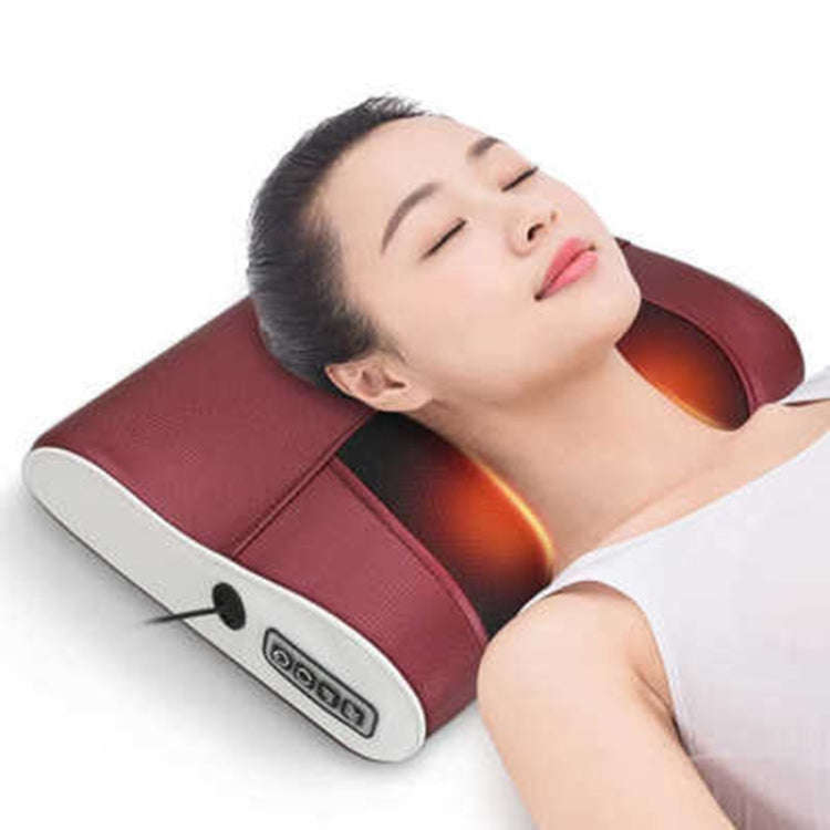 Cervical Spine Massage Pillow Neck Waist Back Multifunctional Electric Massage Cushion, EU Plug, ...