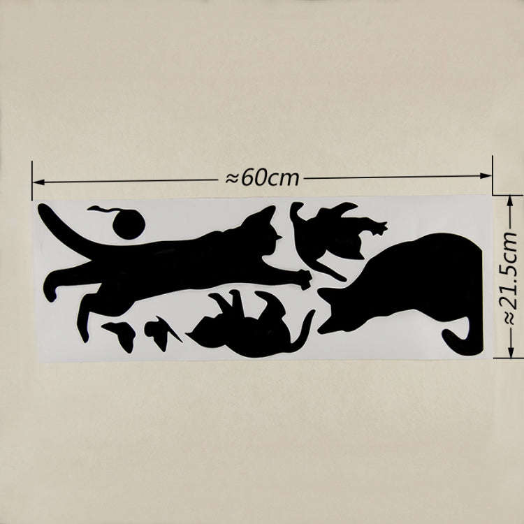 Cat Playing Butterfly Wall Sticker Detachable Decorative Applique Bedroom Kitchen Decoration, Cat...
