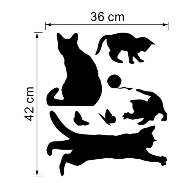 Cat Playing Butterfly Wall Sticker Detachable Decorative Applique Bedroom Kitchen Decoration, Cat...