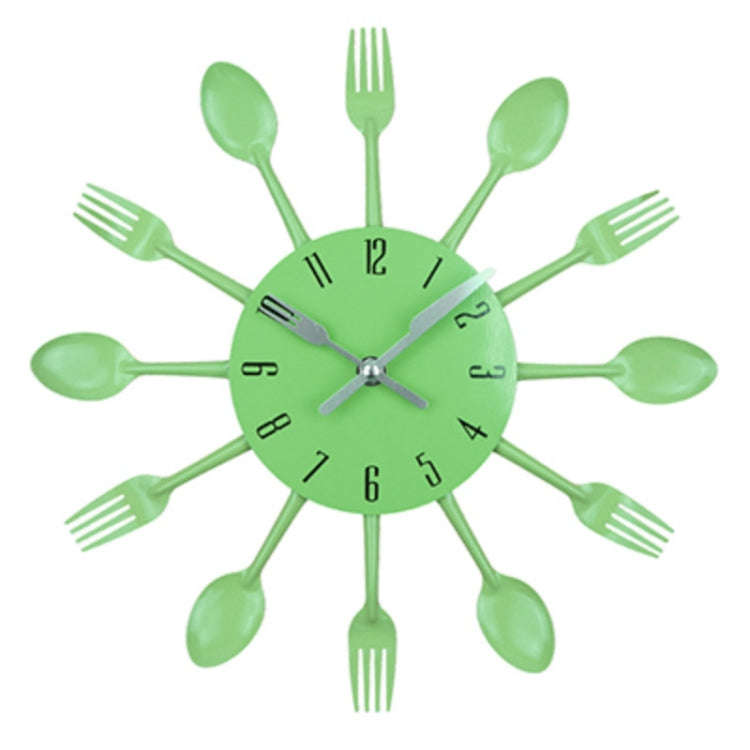 Cutlery Metal Kitchen Wall Clock Spoon Fork Creative Quartz Wall Mounted Clocks Modern Design Dec...