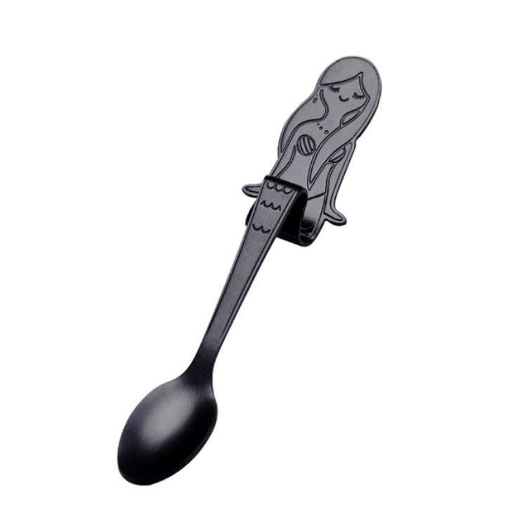Creative Coffee Spoon Mermaid Shape Handle Spoons Flatware Drinking Tools, Black, Gold, Symphony,...