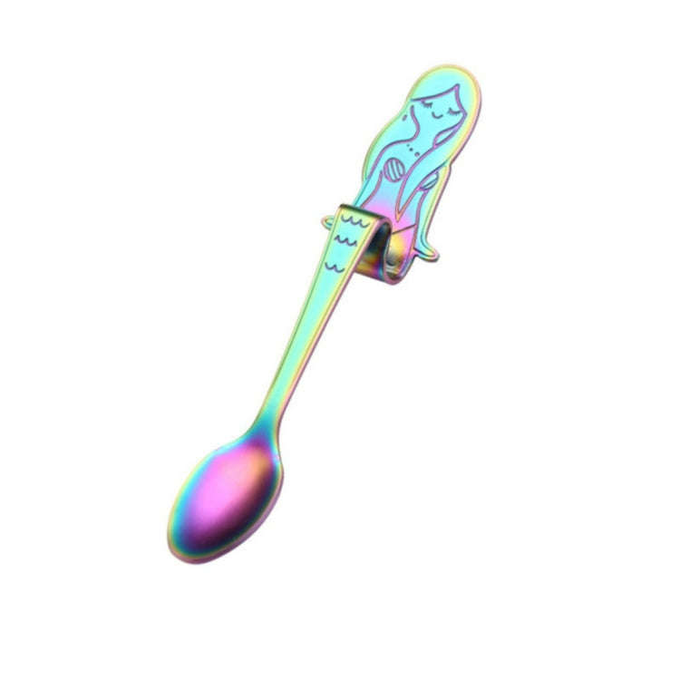 Creative Coffee Spoon Mermaid Shape Handle Spoons Flatware Drinking Tools, Black, Gold, Symphony,...