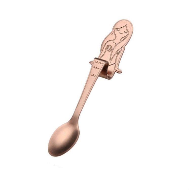 Creative Coffee Spoon Mermaid Shape Handle Spoons Flatware Drinking Tools, Black, Gold, Symphony,...