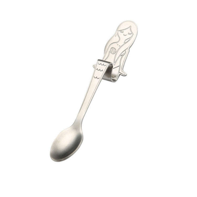 Creative Coffee Spoon Mermaid Shape Handle Spoons Flatware Drinking Tools, Black, Gold, Symphony,...