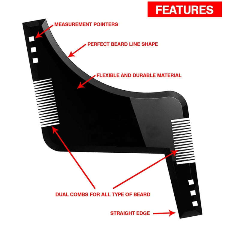 Double-sided Beard Comb Molding Template Tool Beard Shaping Styling Tool With Inbuilt Comb