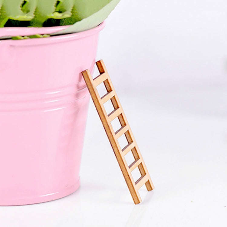 5pcs Simulation Ladder Decoration Wooden Staircase Corridor Micro Landscape Succulent Potted DIY ...