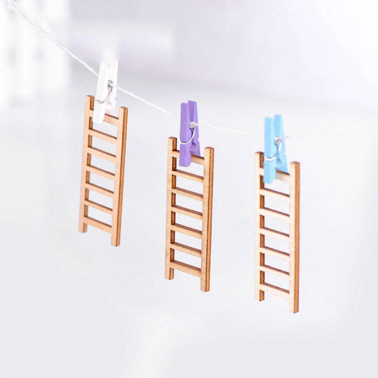 5pcs Simulation Ladder Decoration Wooden Staircase Corridor Micro Landscape Succulent Potted DIY ...