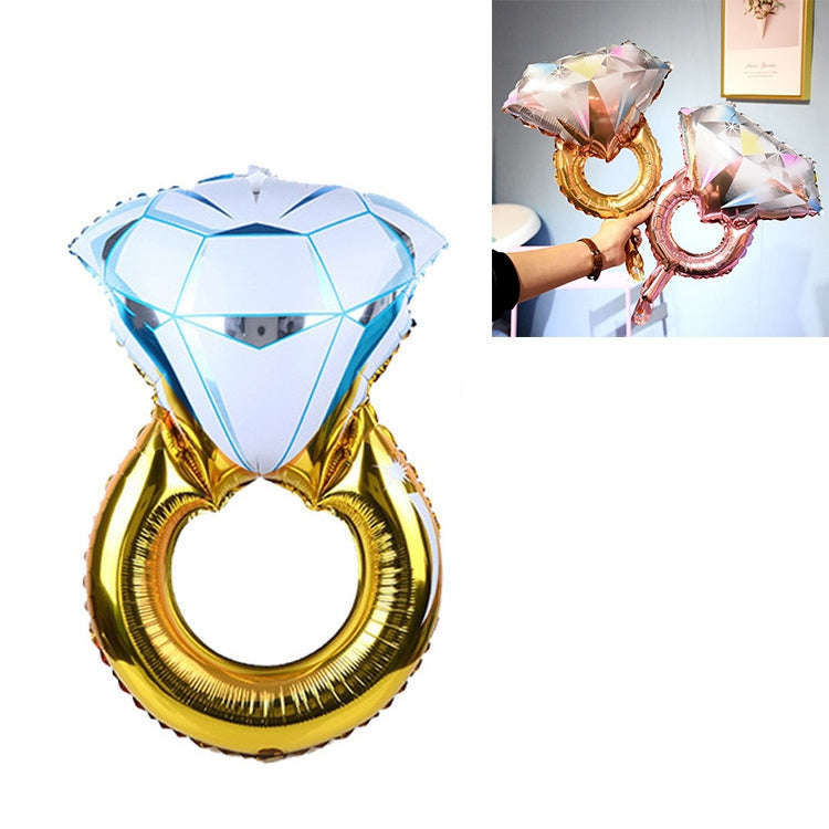 Wedding Marriage Room Decoration Balloon Diamond Ring Foil Balloon, Specification:Large Gold Diam...
