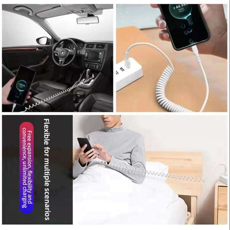 5A USB-C / Type-C to USB Retractable Coiled Fast Charging Cable