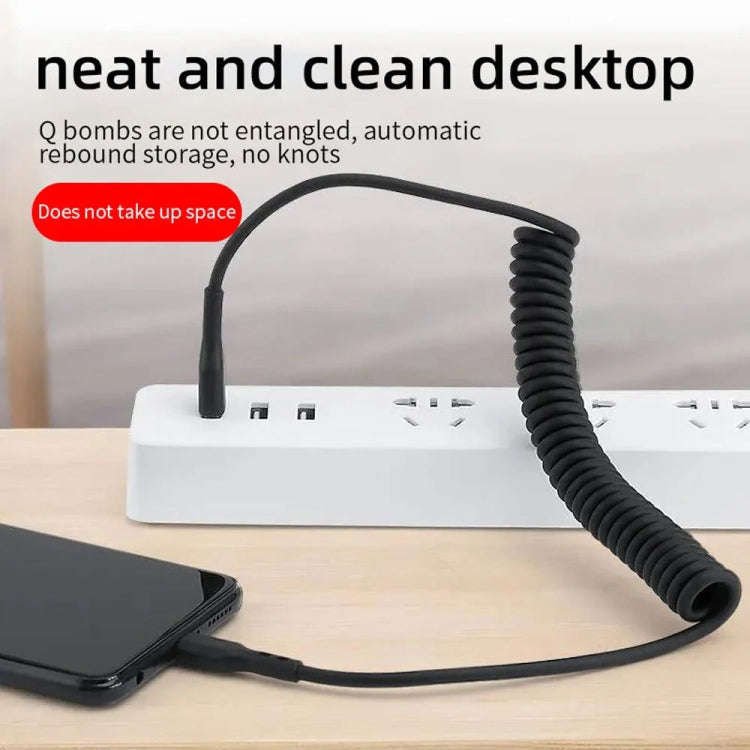 5A USB-C / Type-C to USB Retractable Coiled Fast Charging Cable