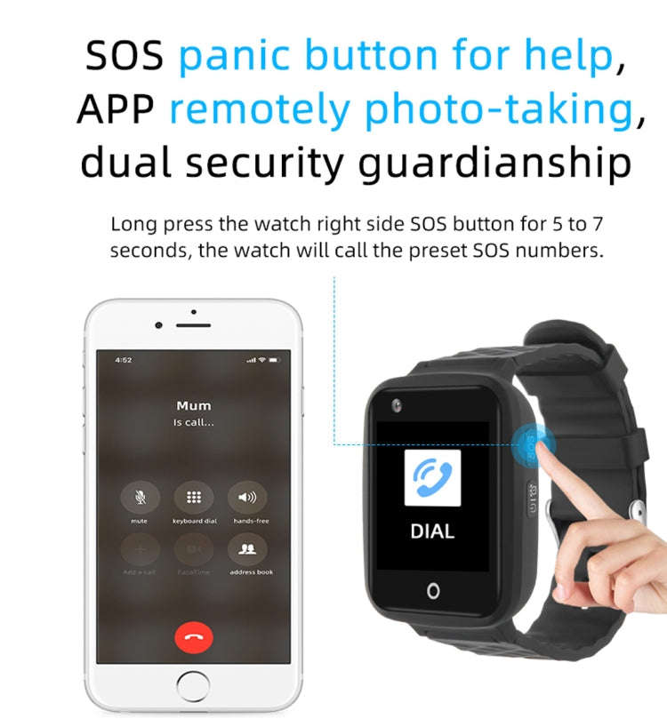 REACHFAR RF-V46-B GPS Smart Tracker WatchBand, Support SOS / Camera / Health Management / 4G LTE ...