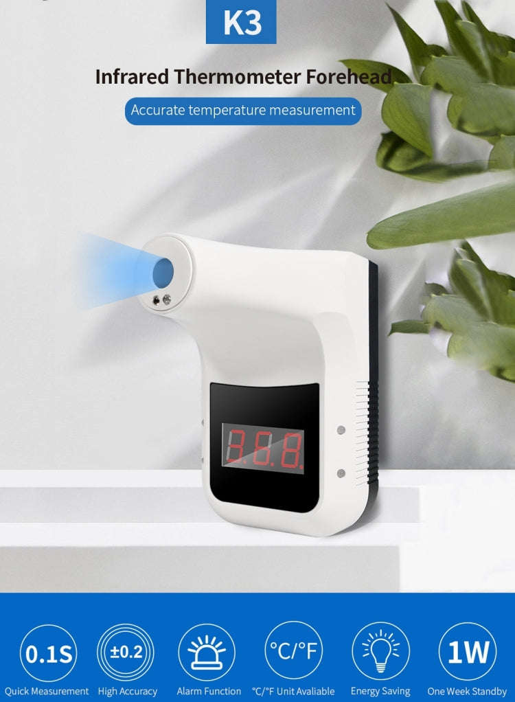 K3 Handsfree Non-contact Forehead Body Infrared Thermometer, K3