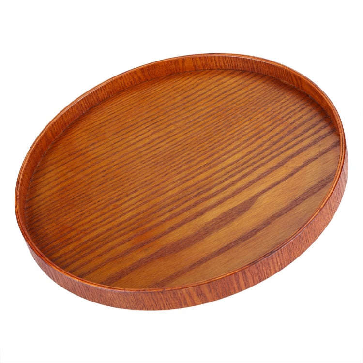 Creative Round Solid Wood Tea Tray Hotel Wooden Tay Storage Tray, Diameter: 37.5cm, Brown, Diamet...