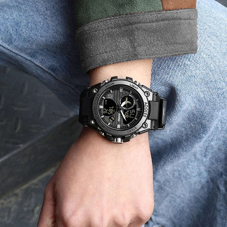 addies MY-1818 Luminous Three-window LED Outdoor Sports Multi-function Electronic Watch for Men, ...