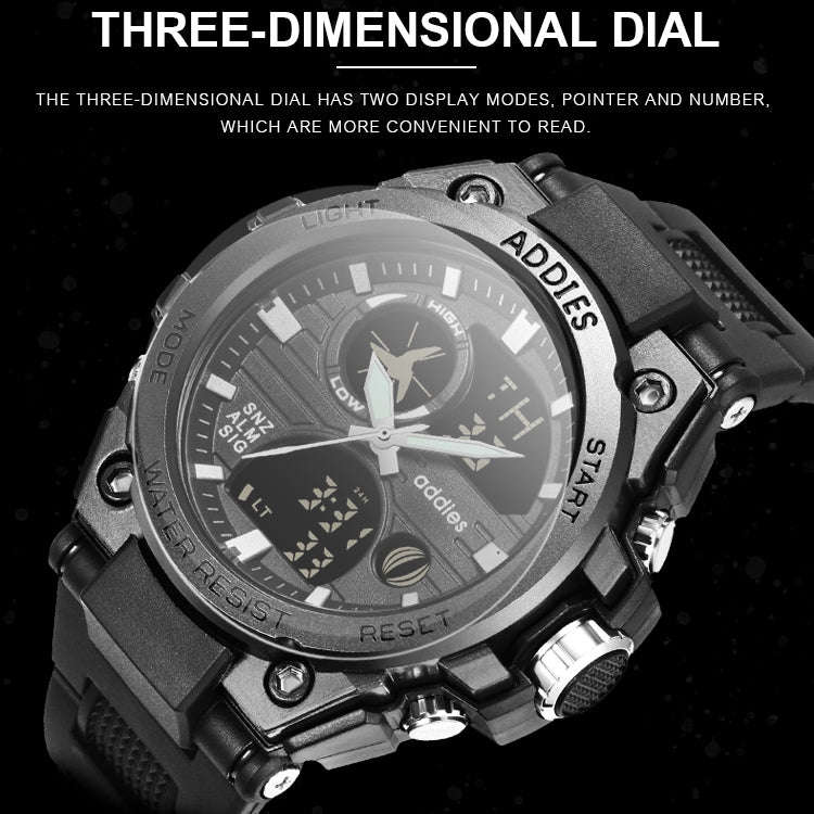 addies MY-1818 Luminous Three-window LED Outdoor Sports Multi-function Electronic Watch for Men, ...