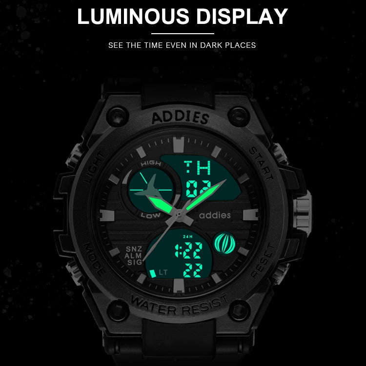 addies MY-1818 Luminous Three-window LED Outdoor Sports Multi-function Electronic Watch for Men, ...