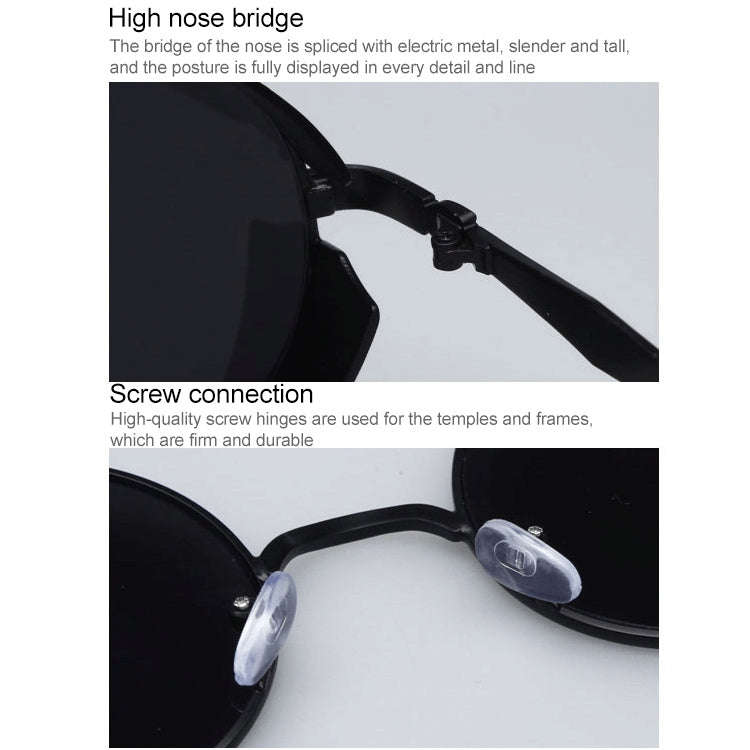 Retro Carved Round Sunglasses, Sunglasses#silver frame ice blue, Sunglasses#silver frame gray she...