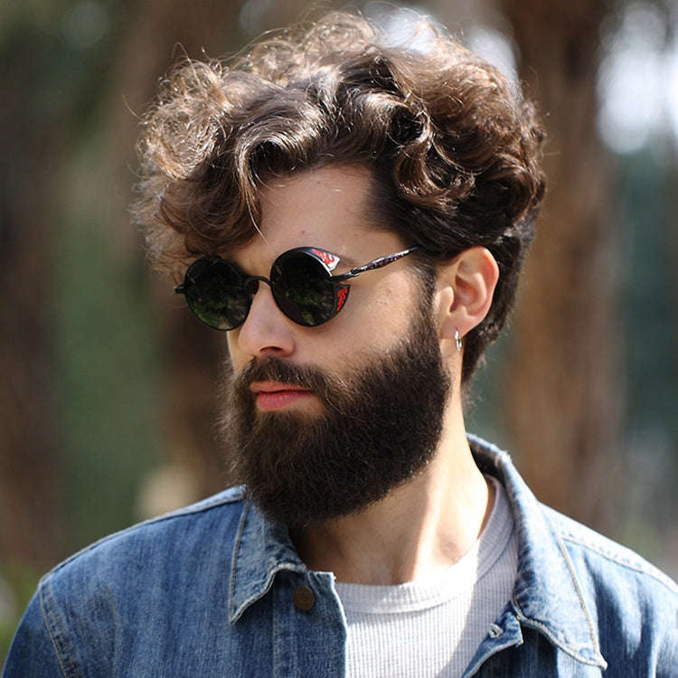 Retro Carved Round Sunglasses, Sunglasses#silver frame ice blue, Sunglasses#silver frame gray she...