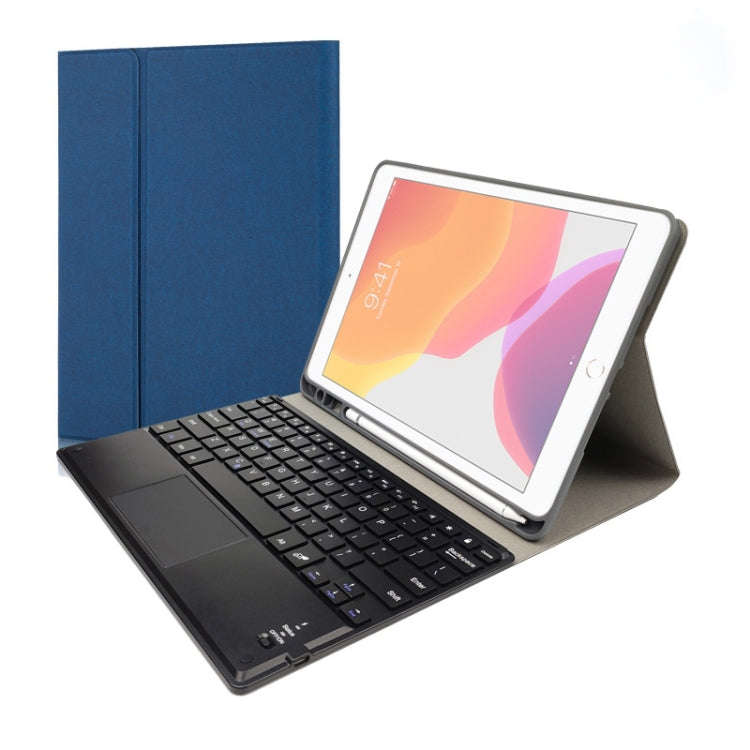 RK102C Detachable Magnetic Plastic Bluetooth Keyboard with Touchpad + Silk Pattern TPU Tablet Cas...