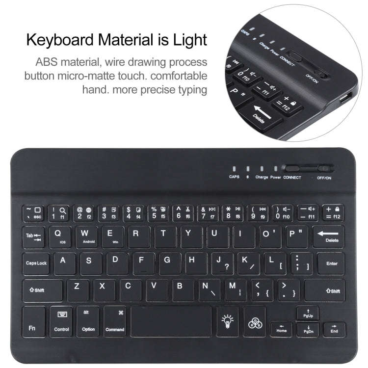 A06 Detachable Lambskin Texture Ultra-thin TPU Bluetooth Keyboard Leather Tablet Case with Stand ...