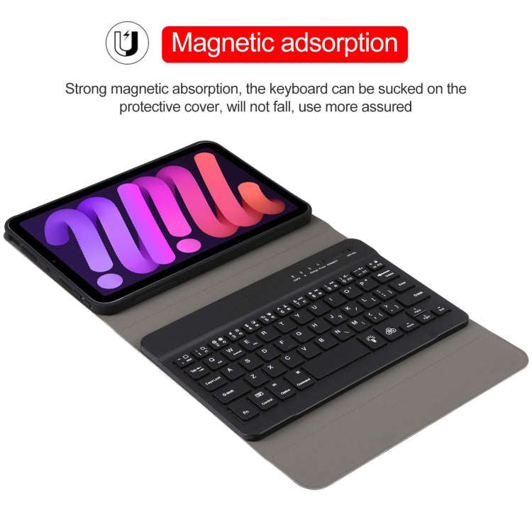 A06S Detachable Lambskin Texture Ultra-thin TPU Backlight Bluetooth Keyboard Leather Tablet Case ...