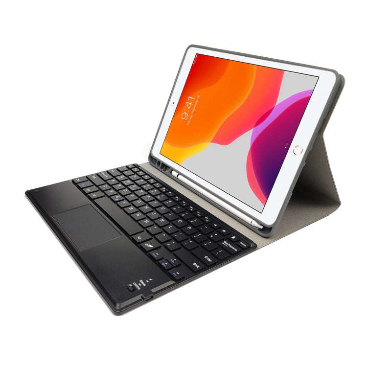 RK109C Detachable Magnetic Plastic Bluetooth Keyboard with Touchpad + Silk Pattern TPU Tablet Cas...