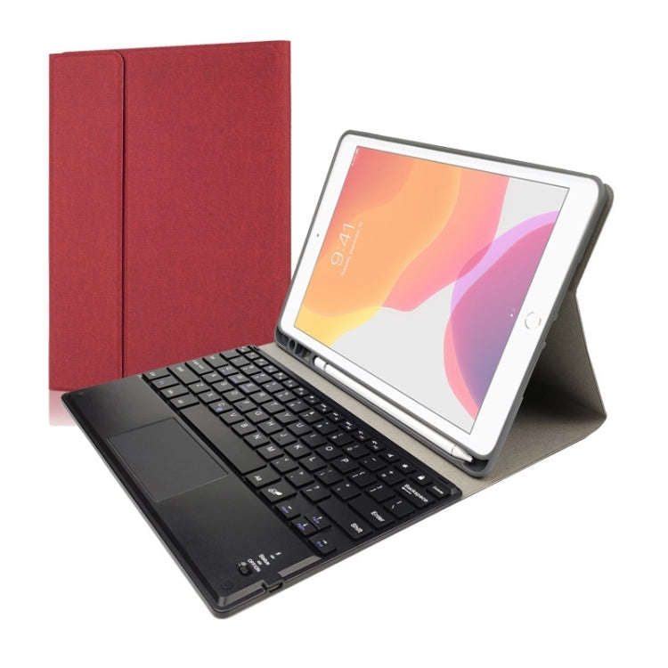 RK109C Detachable Magnetic Plastic Bluetooth Keyboard with Touchpad + Silk Pattern TPU Tablet Cas...