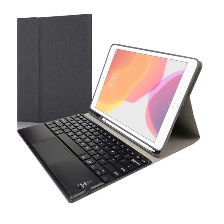 RK109C Detachable Magnetic Plastic Bluetooth Keyboard with Touchpad + Silk Pattern TPU Tablet Cas...
