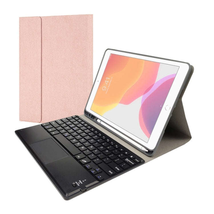 RK508C Detachable Magnetic Plastic Bluetooth Keyboard with Touchpad + Silk Pattern TPU Tablet Cas...