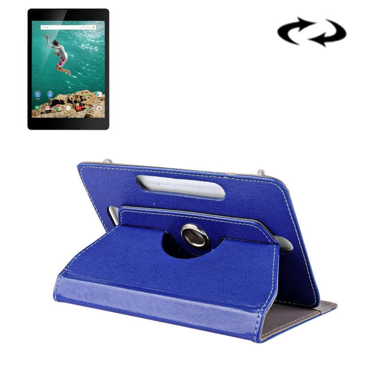 9 inch Tablets Leather Case Crazy Horse Texture 360 Degrees Rotation Protective Case Shell with H...