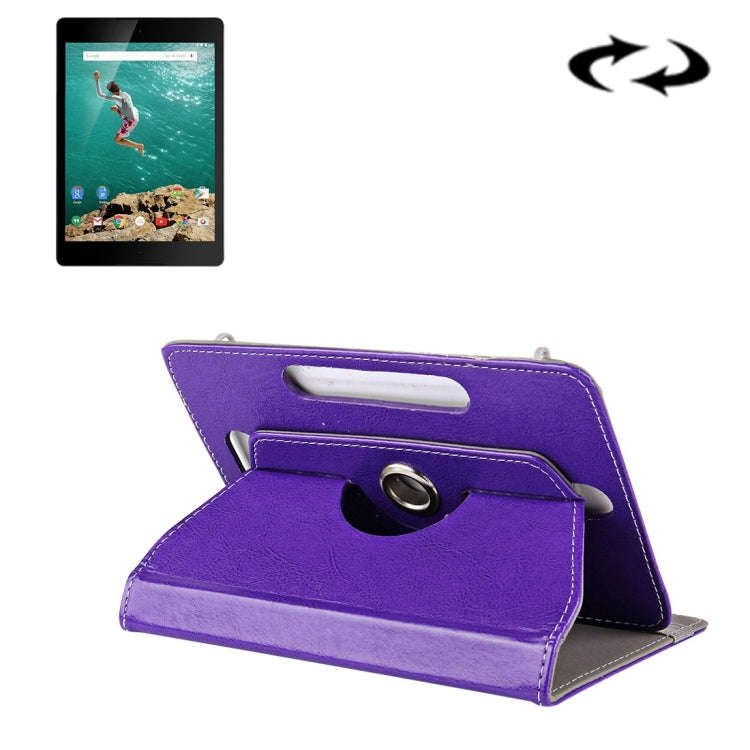 9 inch Tablets Leather Case Crazy Horse Texture 360 Degrees Rotation Protective Case Shell with H...