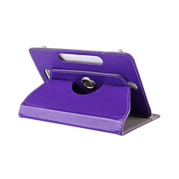 9 inch Tablets Leather Case Crazy Horse Texture 360 Degrees Rotation Protective Case Shell with H...