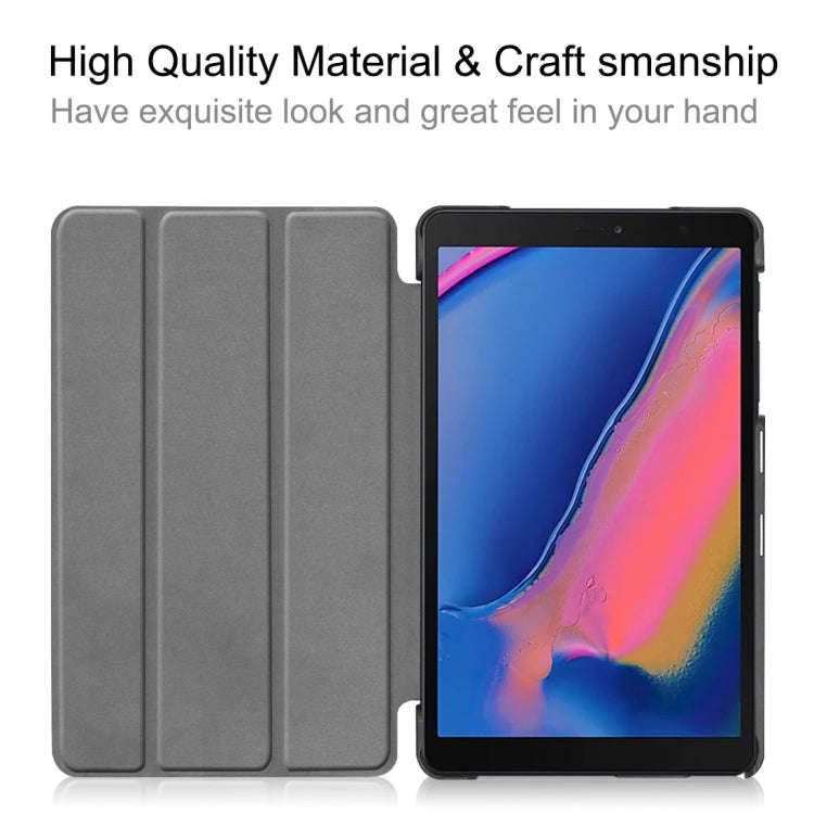 Custer Texture Horizontal Flip Leather Case for Galaxy Tab A 8.0 (2019) P205 / P200, with Three-f...