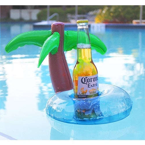 Inflatable Coconut Tree Shaped Floating Drink Holder, Inflated Size: About 21 x 21 x 22cm, Coconu...
