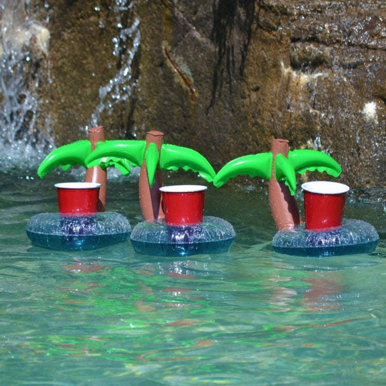 Inflatable Coconut Tree Shaped Floating Drink Holder, Inflated Size: About 21 x 21 x 22cm, Coconu...