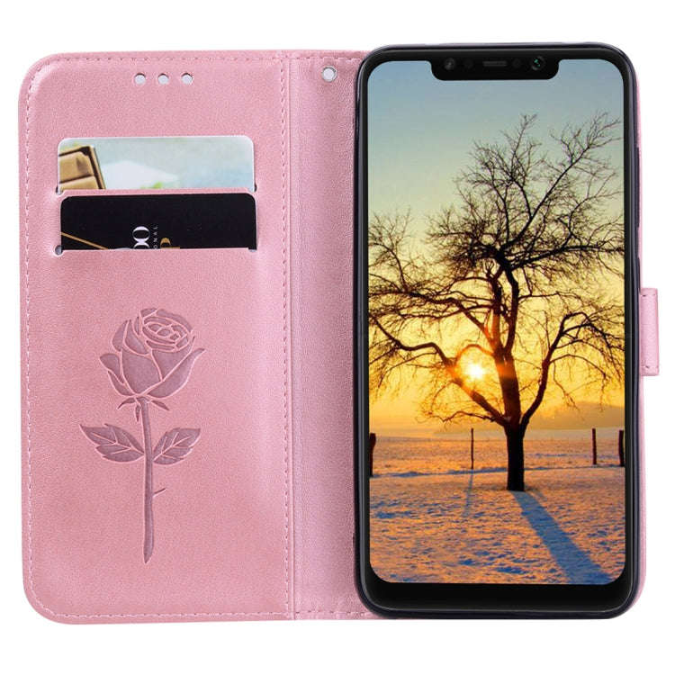 Rose Embossed Horizontal Flip PU Leather Case for Xiaomi Pocophone F1 , with Holder & Card Slots ...