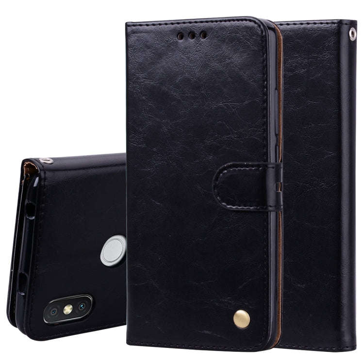 Business Style Oil Wax Texture Horizontal Flip Leather Case for Xiaomi Redmi S2, with Holder & Ca...