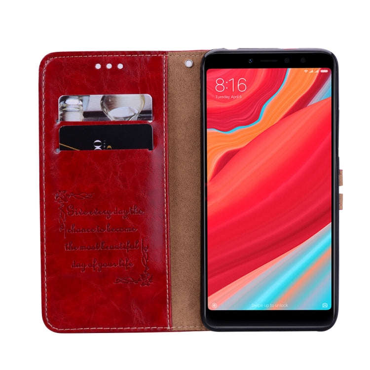 Business Style Oil Wax Texture Horizontal Flip Leather Case for Xiaomi Redmi S2, with Holder & Ca...
