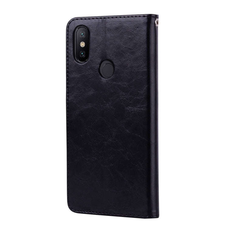 Business Style Oil Wax Texture Horizontal Flip Leather Case for Xiaomi Mi 6X / A2, with Holder & ...