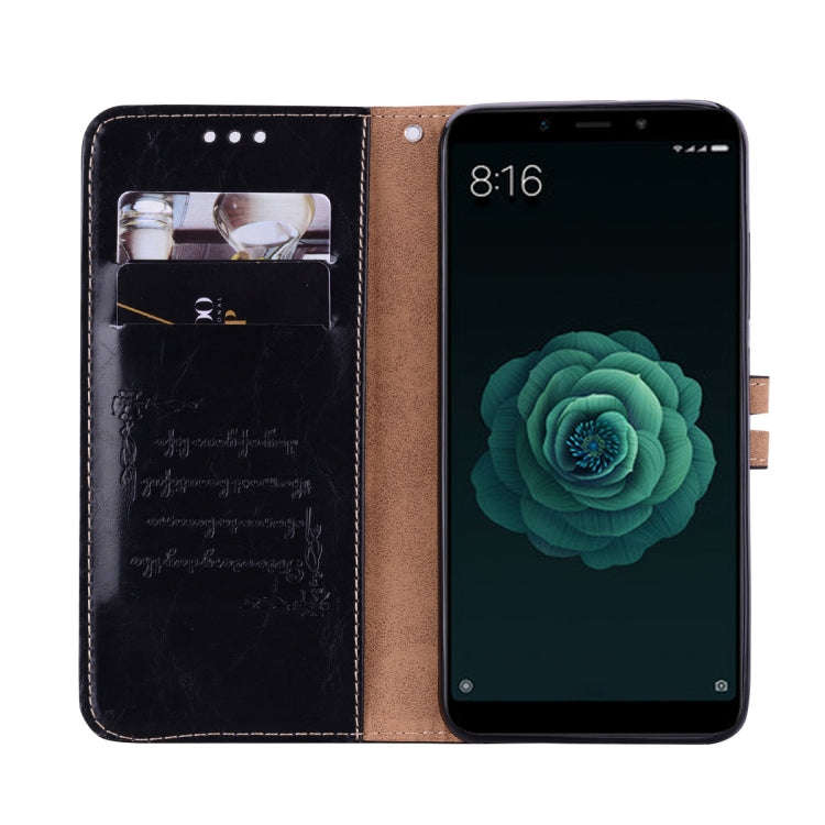 Business Style Oil Wax Texture Horizontal Flip Leather Case for Xiaomi Mi 6X / A2, with Holder & ...