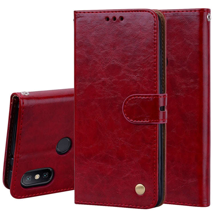 Business Style Oil Wax Texture Horizontal Flip Leather Case for Xiaomi Mi 6X / A2, with Holder & ...