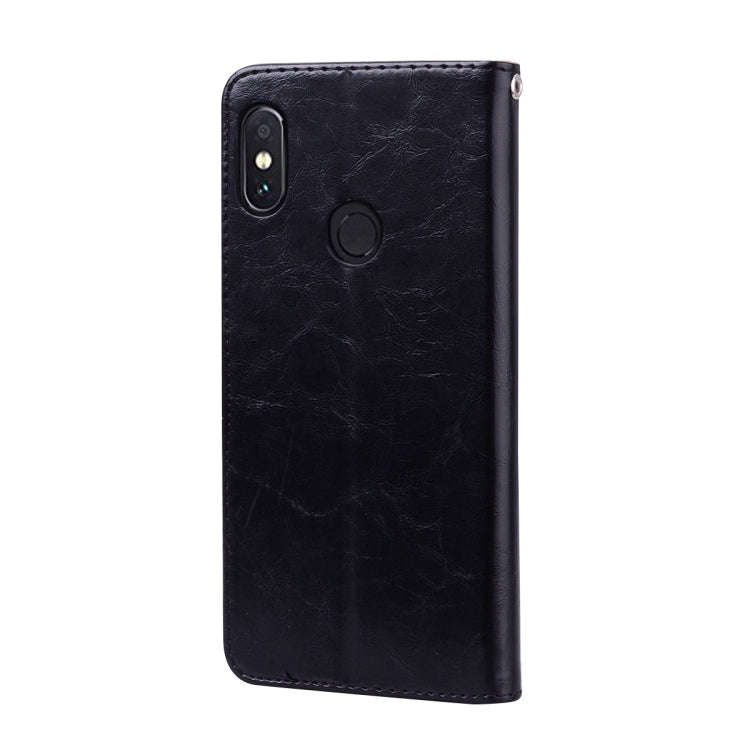 Business Style Oil Wax Texture Horizontal Flip Leather Case for Xiaomi Redmi Note 5 Pro, with Hol...